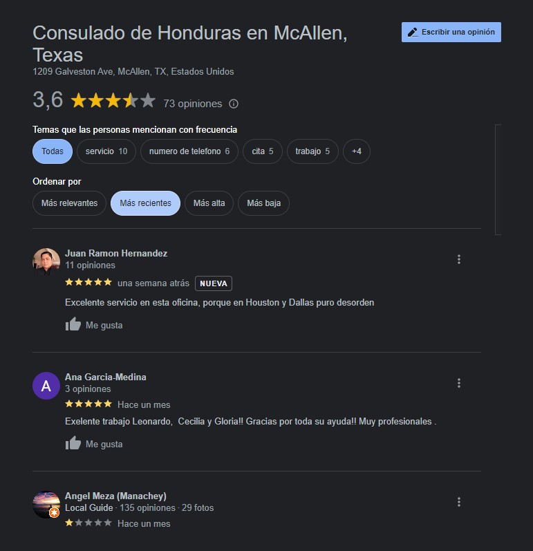 honduran consulate in mcallen reviews